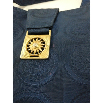 Pre-owned Versace Cloth Crossbody Bag In Blue