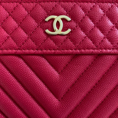 Pre-owned Chanel Red Leather Clutch Bag