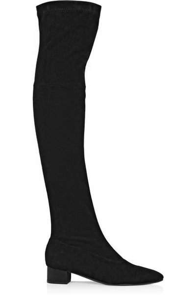 Robert Clergerie Cali Stretch-suede Over-the-knee Boots In Black