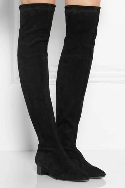 Shop Robert Clergerie Cali Stretch-suede Over-the-knee Boots In Black