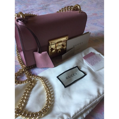 Pre-owned Gucci Padlock Pink Leather Handbag