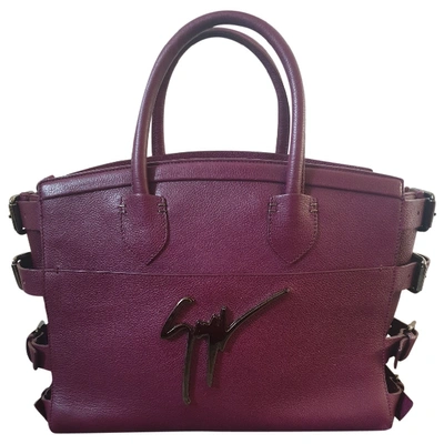 Pre-owned Giuseppe Zanotti Leather Handbag In Burgundy