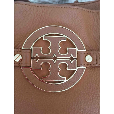 Pre-owned Tory Burch Leather Tote In Camel