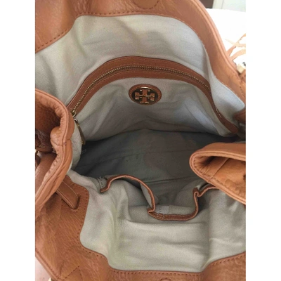 Pre-owned Tory Burch Leather Tote In Camel