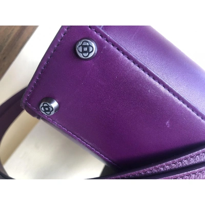 Pre-owned Oscar De La Renta Leather Handbag In Purple