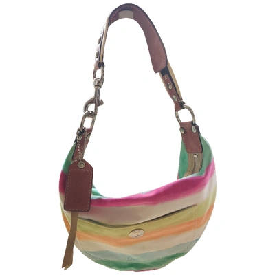 Pre-owned Coach Signature Sufflette Cloth Handbag In Multicolour