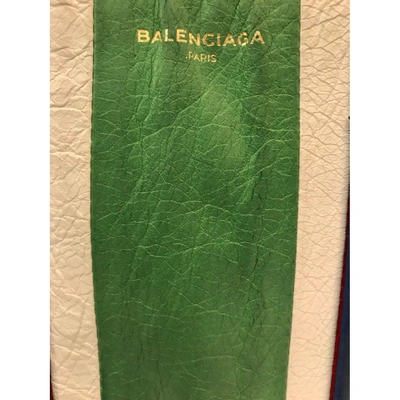 Pre-owned Balenciaga Bazar Bag Blue Leather Handbag