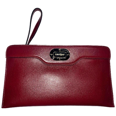 Pre-owned Bulgari Burgundy Leather Clutch Bag