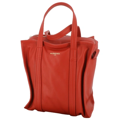 Pre-owned Balenciaga Bazar Bag Red Leather Handbag
