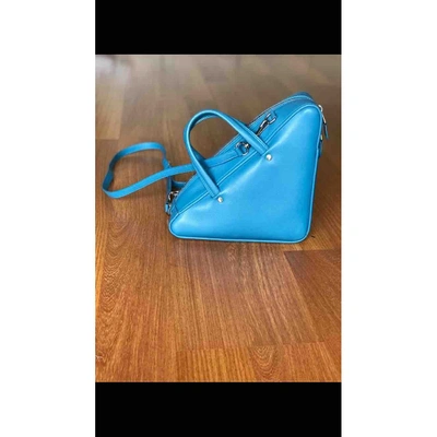 Pre-owned Balenciaga Triangle Blue Leather Handbag