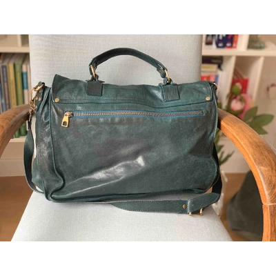 Pre-owned Proenza Schouler Ps1 Large Green Leather Handbags