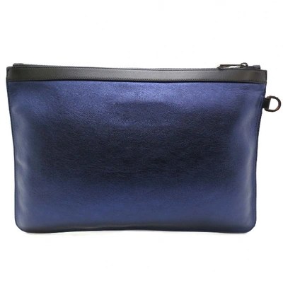 Pre-owned Jimmy Choo Blue Leather Clutch Bag