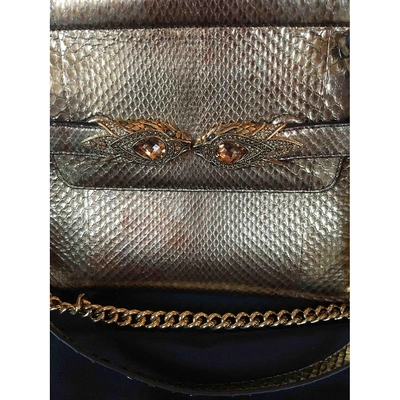 Pre-owned Roberto Cavalli Gold Python Handbag
