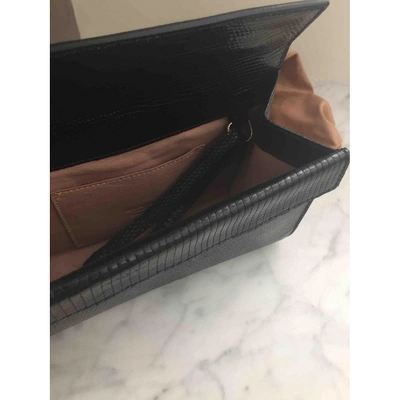 Pre-owned Alaïa Black Lizard Clutch Bag