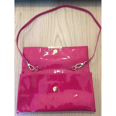 Pre-owned Emporio Armani Patent Leather Clutch Bag In Pink