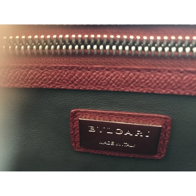 Pre-owned Bulgari Leather Handbag In Burgundy