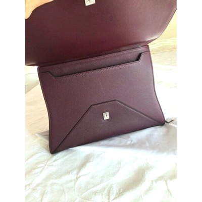 Pre-owned Givenchy Obsedia Tote Leather Handbag In Burgundy