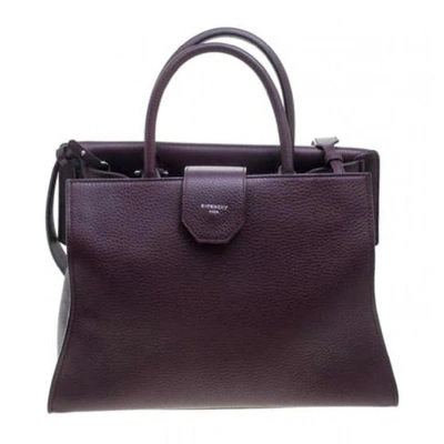 Pre-owned Givenchy Obsedia Tote Leather Handbag In Burgundy