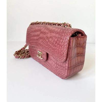 Pre-owned Chanel Timeless/classique Pink Crocodile Handbag
