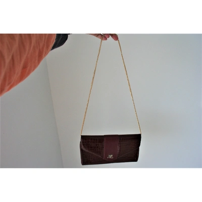 Pre-owned Courrèges Burgundy Leather Clutch Bag