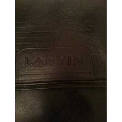 Pre-owned Lanvin Happy Leather Crossbody Bag In Black