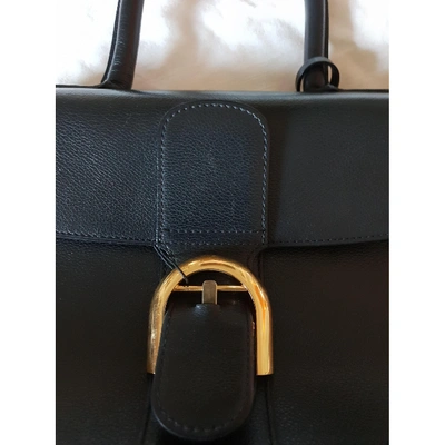 Pre-owned Delvaux Brillant Leather Handbag In Black