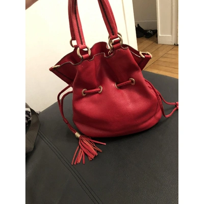 Pre-owned Lancel 1er Flirt Leather Crossbody Bag In Red