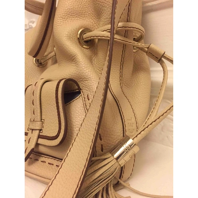 Pre-owned Lancel 1er Flirt Beige Leather Handbag