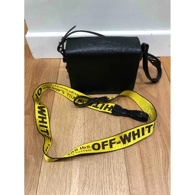 Pre-owned Off-white Binder Leather Crossbody Bag In Black