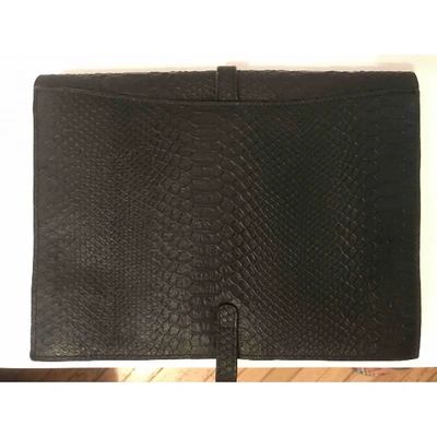 Pre-owned Raoul Leather Clutch Bag In Black