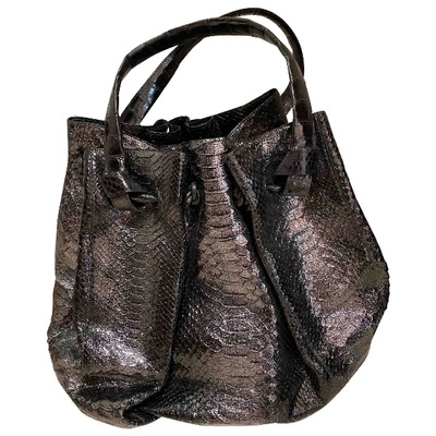 Pre-owned Nancy Gonzalez Black Python Handbag
