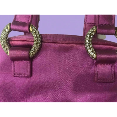 Pre-owned Saint Laurent Silk Handbag In Purple