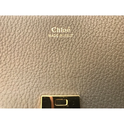 Pre-owned Chloé Drew Leather Handbag In Grey
