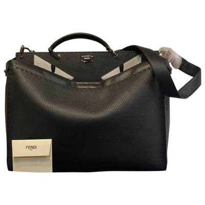 Pre-owned Fendi Peekaboo Black Leather Handbag