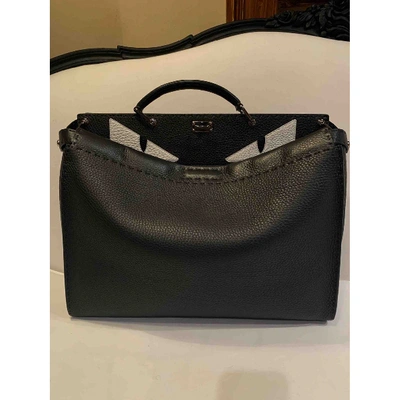 Pre-owned Fendi Peekaboo Black Leather Handbag
