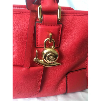 Pre-owned Loewe Amazona Leather Handbag In Red