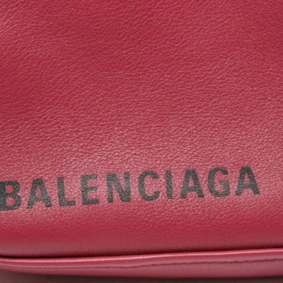 Pre-owned Balenciaga Triangle Leather Clutch Bag In Red