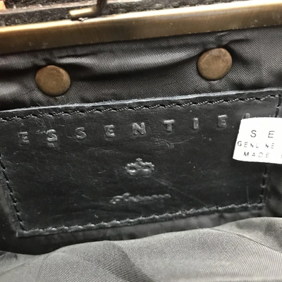 Pre-owned Essentiel Antwerp Leather Clutch Bag In Black