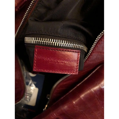 Pre-owned Dolce & Gabbana Burgundy Eel Travel Bag