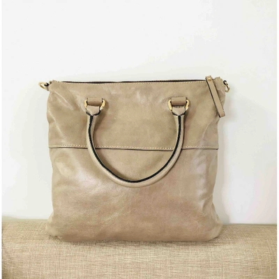 Pre-owned Coccinelle Leather Tote In Beige