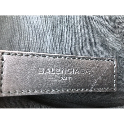 Pre-owned Balenciaga Leather Clutch Bag In Navy