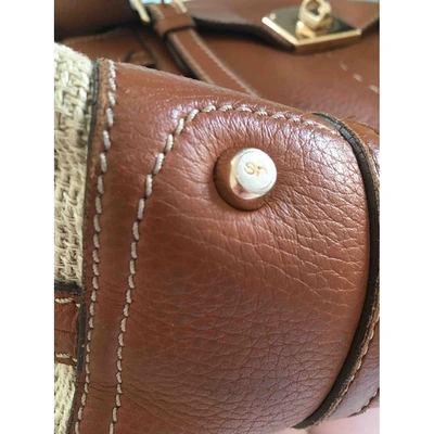 Pre-owned Sergio Rossi Leather Handbag In Brown