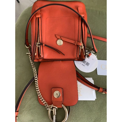 Pre-owned Chloé Faye Red Leather Backpack