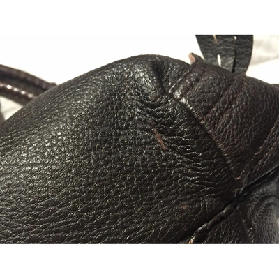 Pre-owned Fendi Spy Leather Handbag In Brown