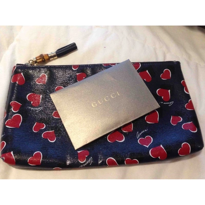 Pre-owned Gucci Guccy Clutch Leather Clutch Bag In Blue