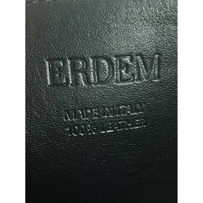 Pre-owned Erdem Leather Clutch Bag In Black