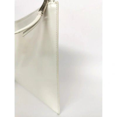 Pre-owned Rochas Leather Clutch Bag In White