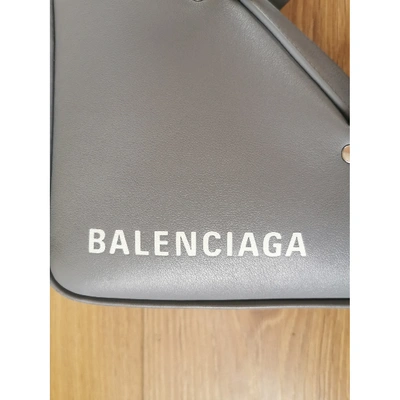 Pre-owned Balenciaga Triangle Leather Crossbody Bag In Grey