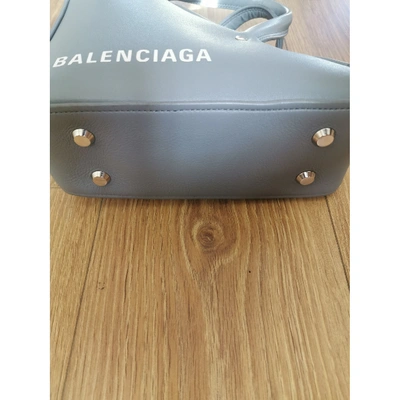 Pre-owned Balenciaga Triangle Leather Crossbody Bag In Grey