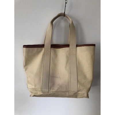 Pre-owned Herschel Ecru Leather Handbag